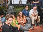 Leader of the Opposition in the Lok Sabha Rahul Gandhi, along with Congress MP Priyanka Gandhi Vadra and other party MPs, stages a sit-in protest at India Gate