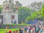 Rory McIlroy tees off on the fourth hole of Delhi Golf Club.