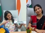 Student Deepika Chaudhary (left) served as president on Day 1, while Rekha Terme took over the role on Day 2.
