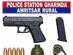 The Amritsar rural police arrested six people in two interlinked cases and recovered a hand grenade and a 9MM pistol along with five live cartridges from the accused. (HT) The Amritsar rural police arrested six people in two interlinked cases and recovered a hand grenade and a 9MM pistol along with five live cartridges from the accused. (HT)