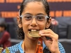 The young player said sge took up the sport after watching her older brother practise. She said table tennis has become a source of calm, confidence and ambition for her. (HT Photo)