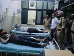 Two miscreants injured in police encounter in civil hospital on Tuesday. (Sant Arora/HT)