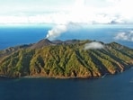 Barren Island's beauty lies in its raw and desolate landscape. 
