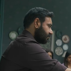Drishyam 3 box office collection day 13: A still from Drishyam 3 with Ajay Devgn and Jaideep Ahlawat.