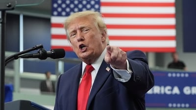 Trump posts bizarre AI video recreating Yorkshire tiger attack, showing POTUS wrestling the animal before hugging it (AP/PTI) (AP10_14_2026_000004B) (AP)