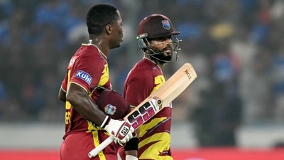 Shai Hope and Sherfane Rutherford gave the final push in the West Indies innings with a 91-run stand powering them to 247/4 (AFP)