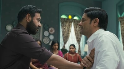 Drishyam 3 box office collection day 13: A still from Drishyam 3 with Ajay Devgn and Jaideep Ahlawat. Drishyam 3 box office collection day 13: A still from Drishyam 3 with Ajay Devgn and Jaideep Ahlawat.