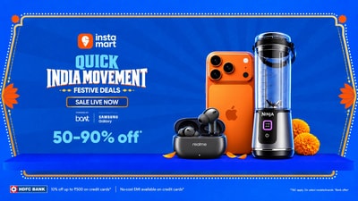 Offers span tech brands like Apple, Samsung, JBL, Philips, boAt, Motorola, POCO, realme, Hammer, among several others. Shoppers can save up to ₹5,500 on mobiles and PCs with HDFC Bank Credit Cards. (Instamart) Offers span tech brands like Apple, Samsung, JBL, Philips, boAt, Motorola, POCO, realme, Hammer, among several others. Shoppers can save up to ₹5,500 on mobiles and PCs with HDFC Bank Credit Cards. (Instamart)