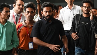 Cockroach Janta Party (CJP) founder Abhijeet Dipke (C) arrives at the Indira Gandhi International Airport in New Delhi on October 14, 2026 amid ongoing protests against India's Chief Election Commissioner Gyanesh Kumar over alleged voter roll irregularities linked to the "special intensive revision" (SIR). (Photo by AFP) / ALTERNATIVE CROP (AFP) Cockroach Janta Party (CJP) founder Abhijeet Dipke (C) arrives at the Indira Gandhi International Airport in New Delhi on October 14, 2026 amid ongoing protests against India's Chief Election Commissioner Gyanesh Kumar over alleged voter roll irregularities linked to the "special intensive revision" (SIR). (Photo by AFP) / ALTERNATIVE CROP (AFP)