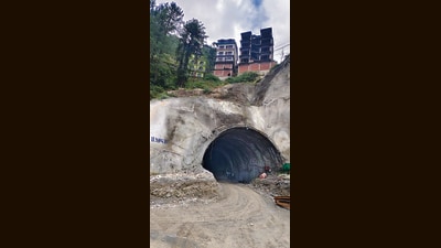 The under-construction tunnel beneath the residential area at Chalaunthi. (Deepak Sansta/HT) The under-construction tunnel beneath the residential area at Chalaunthi. (Deepak Sansta/HT)