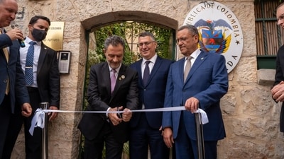 Colombia Foreign Minister Omar Bula Escobar inaugurated the embassy,