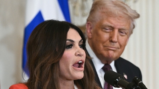 Kimberly Guilfoyle resigned as US ambassador to Greece after reports about donor messages, her AI claims and efforts to stop negative coverage.. (Photo by Brendan SMIALOWSKI / AFP)