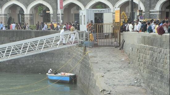 Mumbai, India – 14 Oct 2026: The closure of Jetty No. 5 at the Gateway of India, in Mumbai, India, on Wednesday, 14 Sept 2026. (Photo by Bhushan Koyande/HT Photo)