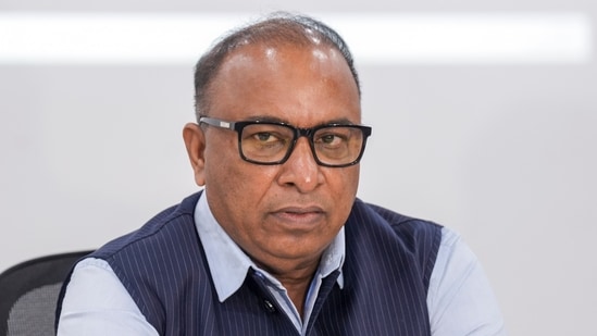 Board of Control for Cricket in India (BCCI) Secretary Devajit Saikia at a press conference. (PTI)