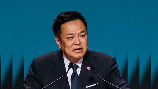 Anutin, known for his political deal-making, has built alliances across Thailand's political landscape. (Photographer: Andre Malerba/Bloomberg)