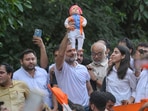 Congress leaders Rahul Gandhi, Priyanka Gandhi Vadra during ‘March for Democracy’ by INDIA bloc leaders to the Supreme Court, to file a petition against CEC  in New Delhi on October 12, 2026.