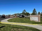 Police tape is placed outside Silver Rail Elementary school, where a shooting took place in Bend, Oregon. (AP Photo/Joe Kline)