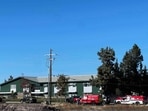 Police tape is placed outside Silver Rail Elementary school, where a shooting took place in Bend, Oregon.