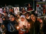 Congress workers a 'Nyay March', Justice March, seeking justice for the murder of 19-year-old receptionist Ankita Bhandari in Dehradun, Uttarakhand, Friday, Sept. 18, 2026.