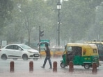 Commuters move amid heavy rainfall, in New Delhi, Thursday, Oct. 15, 2026. Rain swept across Delhi on Thursday. (Photo for representation)