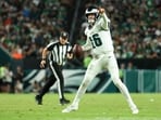 Tanner McKee #16 of the Philadelphia Eagles pictured.