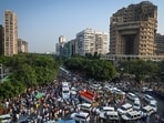 Massive crowds of supporters seen during a march by INDIA bloc leaders towards Supreme Court of India at Connaught Place in New Delhi, on Monday. Massive crowds of supporters seen during a march by INDIA bloc leaders towards Supreme Court of India at Connaught Place in New Delhi, on Monday.