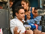 Imran Khan was detained by the Mumbai Police on October 10 for participating in the anti-CEC protests in Mumbai. (HT Photo/Raju Shinde)