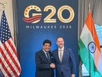Union Minister of Commerce and Industry Piyush Goyal meets US Trade Representative Jamieson Greer on the sidelines of the G20 Trade Ministers' Meeting, in Milwaukee, Wisconsin, on Wednesday.