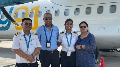 Junior First Officer Anika operated a Fly91 flight with her parents on board. Junior First Officer Anika operated a Fly91 flight with her parents on board.
