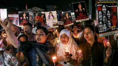Congress workers a 'Nyay March', Justice March, seeking justice for the murder of 19-year-old receptionist Ankita Bhandari in Dehradun, Uttarakhand, Friday, Sept. 18, 2026. (PTI) Congress workers a 'Nyay March', Justice March, seeking justice for the murder of 19-year-old receptionist Ankita Bhandari in Dehradun, Uttarakhand, Friday, Sept. 18, 2026. (PTI)
