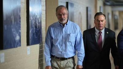 Rep. Andy Harris accused journalist Cat Murphy of violating Maryland’s recording law and threatened prosecution as she questioned him about U.S. military actions involving Iran. (Getty Images via AFP) Rep. Andy Harris accused journalist Cat Murphy of violating Maryland’s recording law and threatened prosecution as she questioned him about U.S. military actions involving Iran. (Getty Images via AFP)