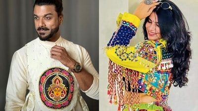 Designers are experimenting with reversible raw-silk layers, LED-lit gamthi work, Kutch embroidery, mirrors, cowries and colourful Gujarati textiles this Navratri. (Photos: Instagram) Designers are experimenting with reversible raw-silk layers, LED-lit gamthi work, Kutch embroidery, mirrors, cowries and colourful Gujarati textiles this Navratri. (Photos: Instagram)