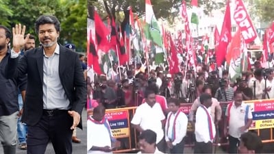 The “Protect Democracy” protest was organised by Congress MP B Manickam Tagore and the Tamil Nadu Congress Committee (TNCC). The “Protect Democracy” protest was organised by Congress MP B Manickam Tagore and the Tamil Nadu Congress Committee (TNCC).
