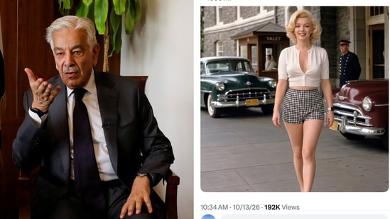 Pakistan Defense Minister Khawaja Asif faced backlash for sharing an AI-generated image of Marilyn Monroe on X.