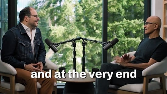 Satya Nadella with Ali Partovi. (X/@neo)