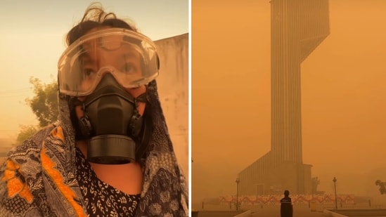 Toxic haze turned the Indonesian skyline orange. 