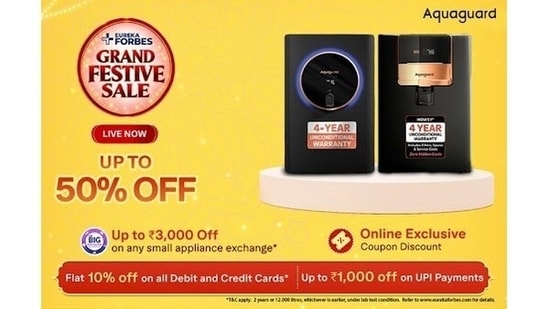 This Festive Season, Get Home Eureka Forbes Water Purifier With a 4 Year Unconditional Warranty