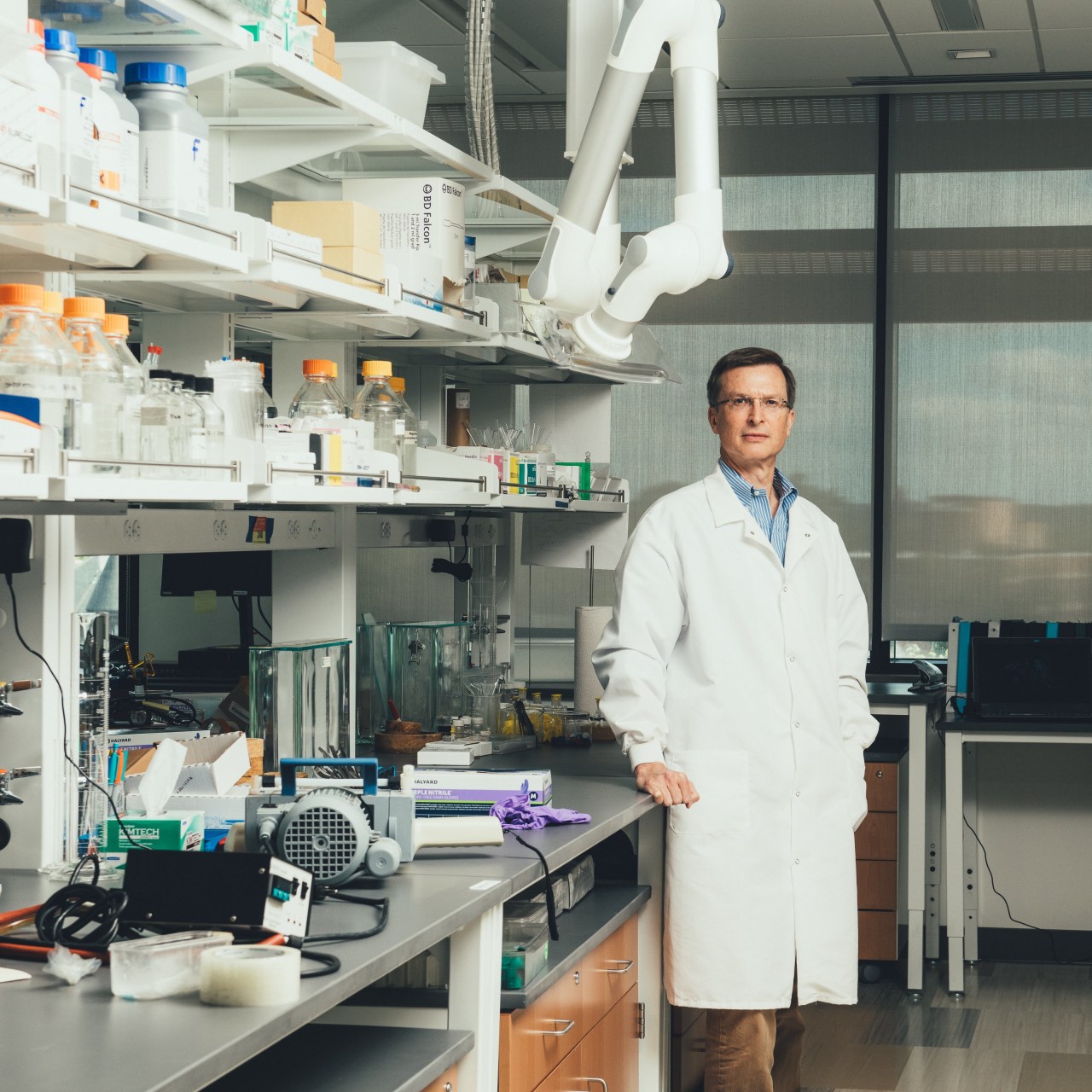 Craig Crews at a Yale University lab in New Haven, Conn., in 2019.