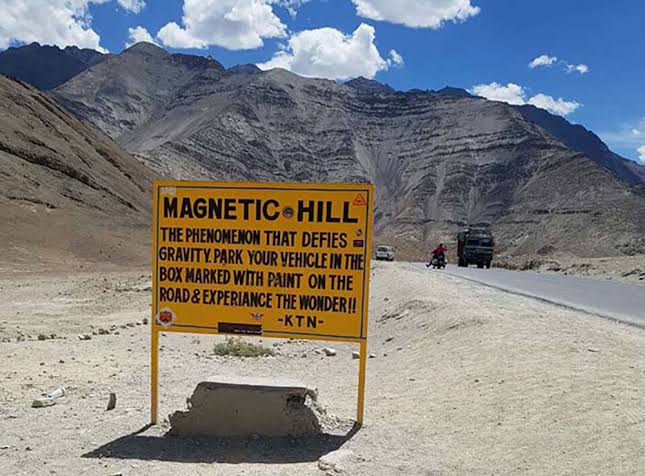 Magnetic Hill is situated at a height of 14,000 feet above sea level. Magnetic Hill is situated at a height of 14,000 feet above sea level.