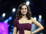 New Delhi, Oct 15 (ANI): Actress Nitanshi Goel showcases designer Suneet Verma's collection at NIF Global 'The Runway' during Lakmé Fashion Week x FDCI Day 3, in New Delhi on Thursday. (ANI Photo)
