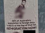 The stickers reportedly depict a man of Indian appearance defecating on a street, alongside the message, "Is this your culture? We don't like it!"