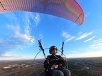 Colorado-based Jake Hutzler flying himself to work. 