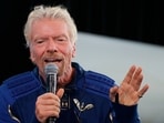 Billionaire entrepreneur Richard Branson at a news conference in New Mexico on July 11, 2021.