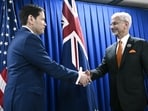 U.S. Secretary of State Marco Rubio, left, meets with India External Affairs Minister S. Jaishankar on the sidelines of the Association of Southeast Asian Nations (ASEAN) Foreign Ministers' Meeting in Pasay city, Metro Manila, Philippines Wednesday, (Brendan Smialowski/Pool AFP via)