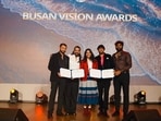 The team of Selvi with their wins at the Busan International Film Festival.