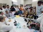 While ordering Goyal’s transfer, Vij came down heavily on the senior officials present at the meeting and the concerned the inspector over the phone, for his laxity in the matter. (HT Photo)