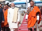 Prime Minister Narendra Modi with Bhutan's PM Tshering Tobgay.