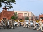 File photo of heavy security personnel are deployed at Parliament House 