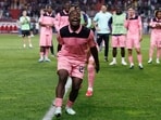 Sunderland's midfielder Noah Sadiki celebrates scoring his team's second goal during the Europa League round 1.