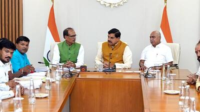 A BJP leader said Union minister Shivraj Singh Chouhan, chief minister Mohan Yadav and BJP state president Hemant Khandelwal initially held discussions for about an hour before others joined. (CMO)